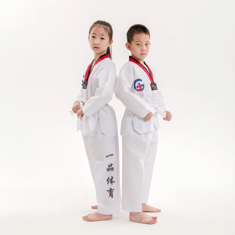Uniform de taekwondo embroidery and printing logo taekwondo dobok for children adults kids