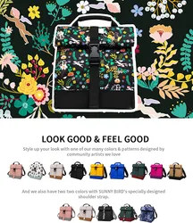 Multiple custom fashion Insulated Rolltop Lunch bag with high capacity handle carry bag