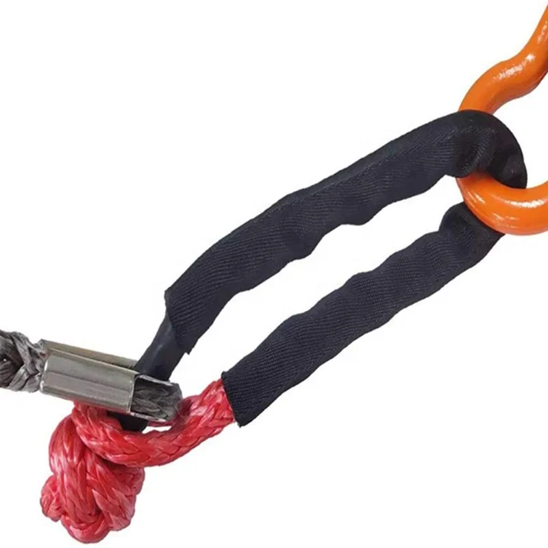 10MM Heavy Duty Offroad Soft Shackles 60CM Synthetic Winch Rope With Soft Shackle