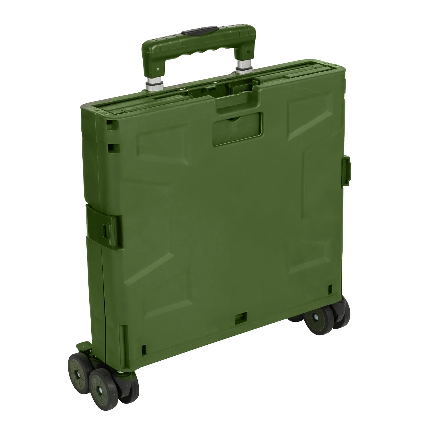 Quick Cart Collapsible Rolling Crate Wheels Foldable Basket Capacity Heavy Duty Plastic Sit Folding 80lbs Carton Customized 77mm