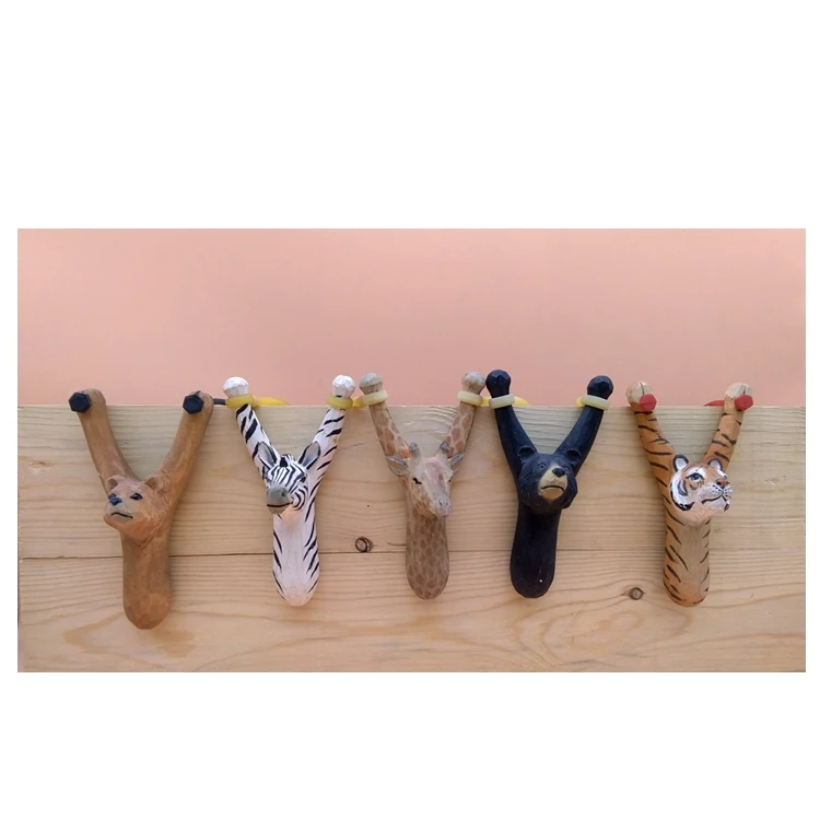 Hot Sale wood Catapult Animal shaped Hand Carved Wooden Slingshot