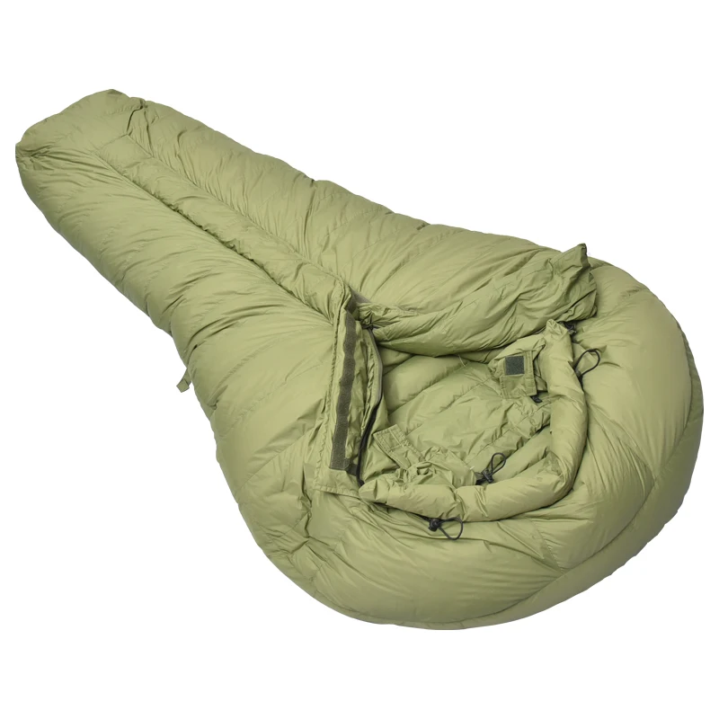 Goose Down Outdoor Camping Down Sleeping Bag Olive Green Down Sleeping Bag