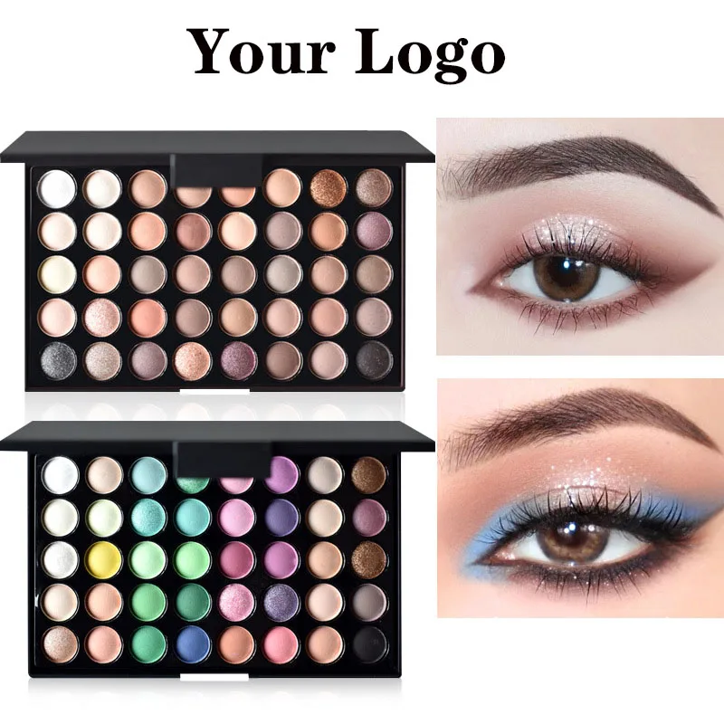 40 Colors Custom Logo Eyeshadow Pigment Earth Color Pearlescent Matte Eye Shadow Private Label Eyeshadow Palette