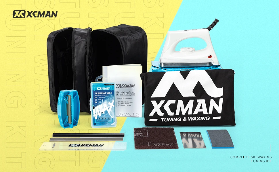 Complete Ski Snowboard Tuning  Waxing Kit with Iron Universal Wax Edge Tune Wax Scraper Ptex