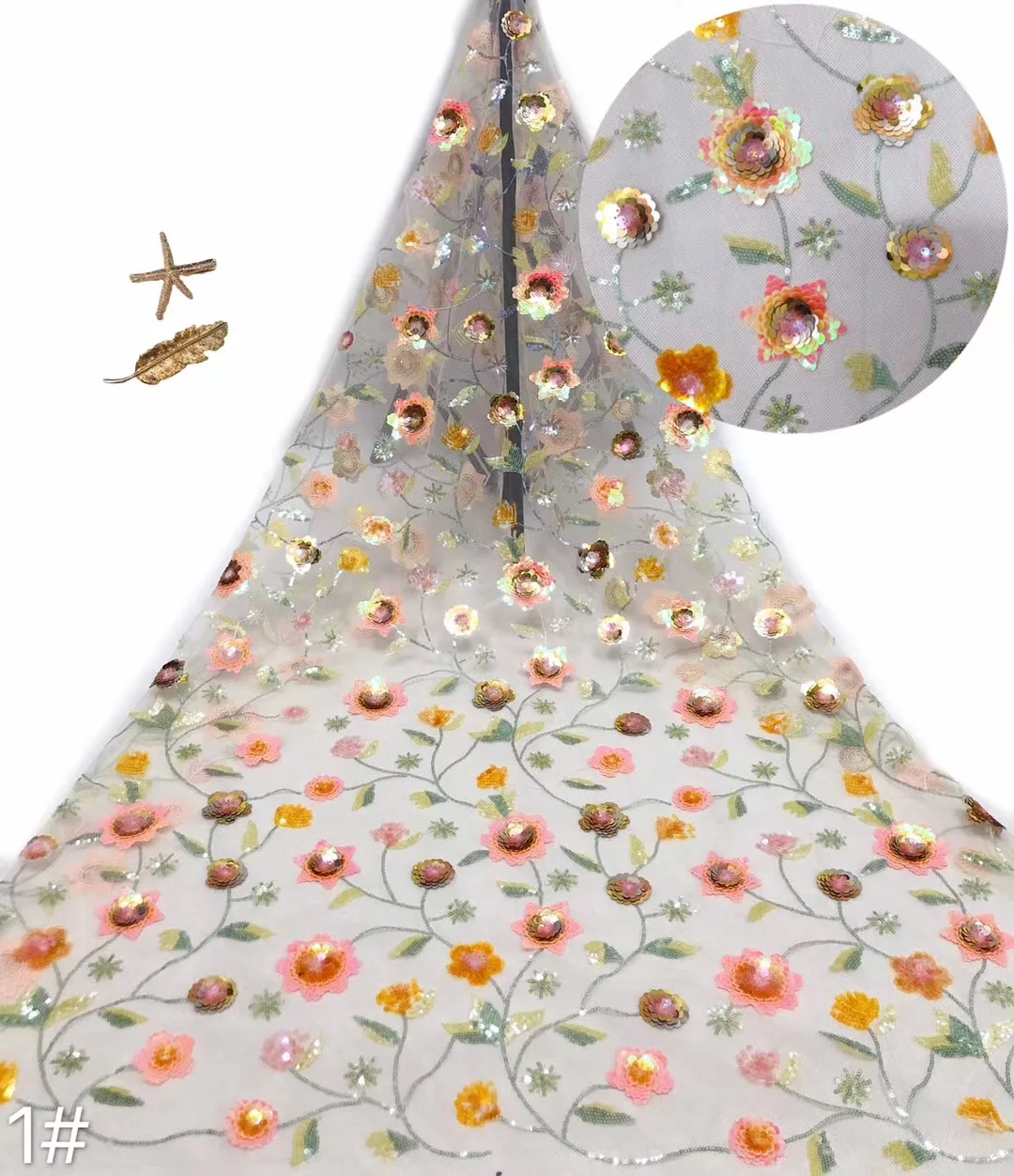 Factory Directly Sales Tulle Mesh Fashion Wedding Embroidery Lace Fabric