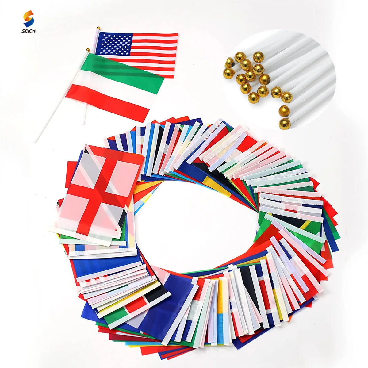 Buy Custom polyester flag 30x45 Ukraine Hand Hold Printing event sublimation hand flag Car hand held country flags