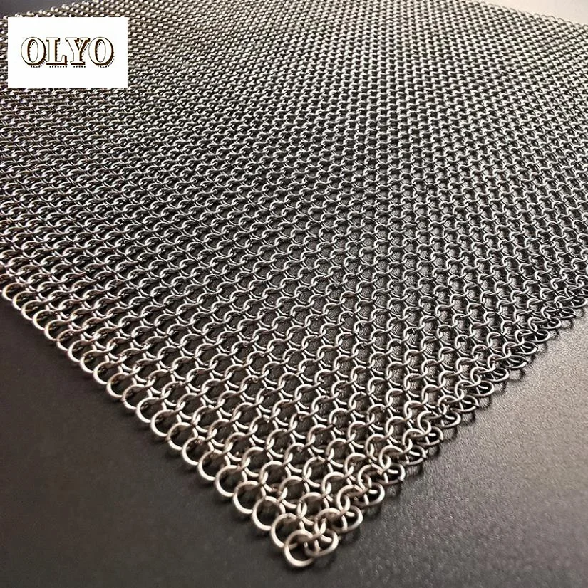 Gold Silver Chainmail Mesh Curtain Stainless Steel Ring Decorative Mesh Curtain