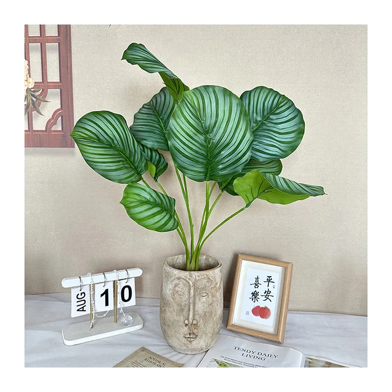 Big 9 Green Apples New Design Indoor Artificial Small Size Greenery with Grass Palm Flowers for Outdoor Use