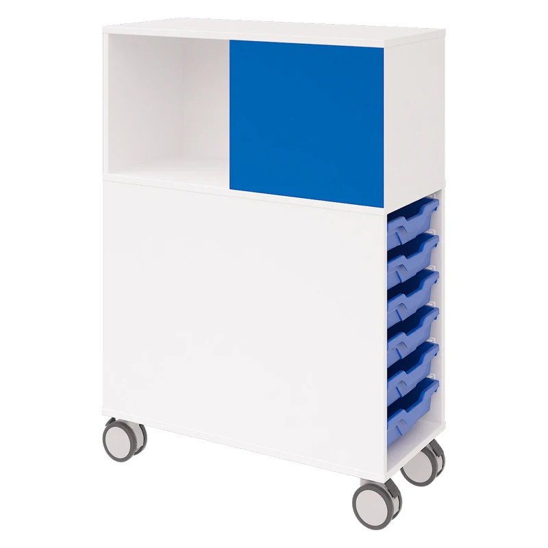 Knock down Home Office storage cabinet with shelf and drawer on wheels melamine particle board mdf bookshelf with 2 doors