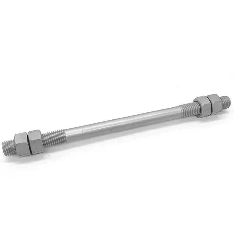 Flat Double End Threaded Bolt Carbon Steel Hot-dip Galvanized Full Thread Rod Bar For mechanical equipment Construction