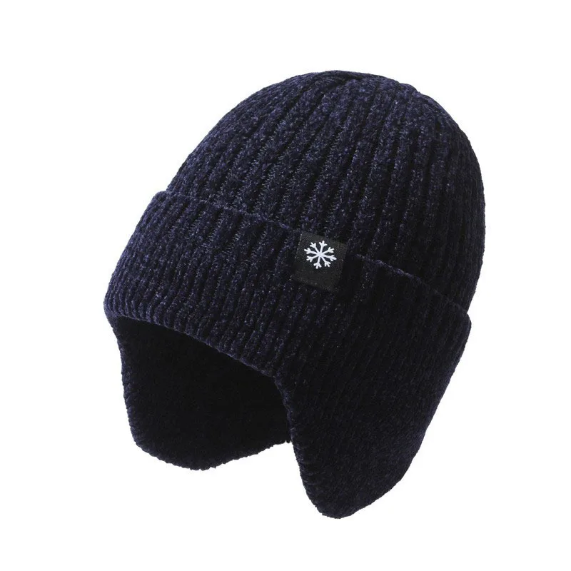 BESTELLA High Quality Acrylic Winter Beanies Fashion Design Ear Wrapped Knit Hats with Snowflake Printing Patterns Warm Hats