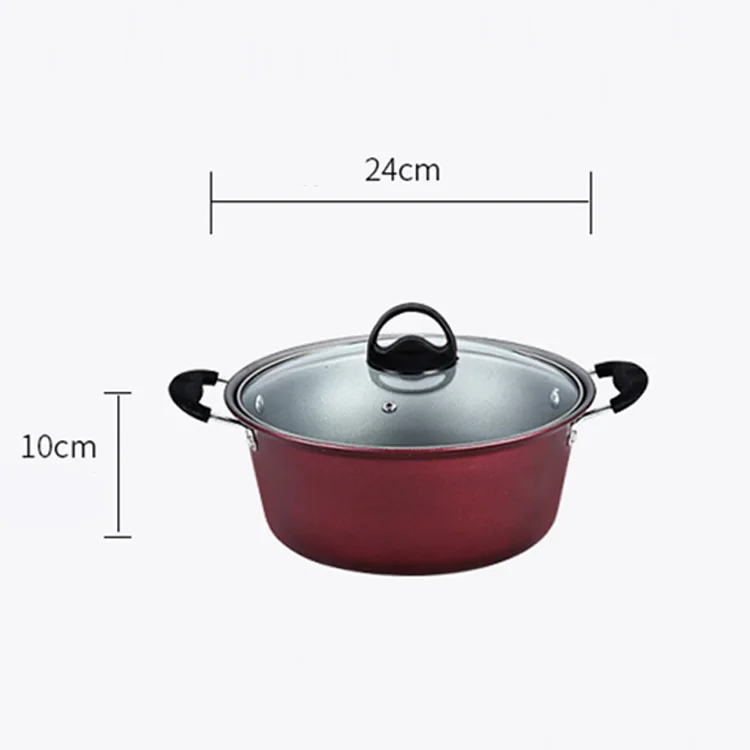 Fine iron non stick kitchen gift pot, flat bottom frying pan 3pcs set of non stick pots Hot Sell Frying Cookware Non Stick