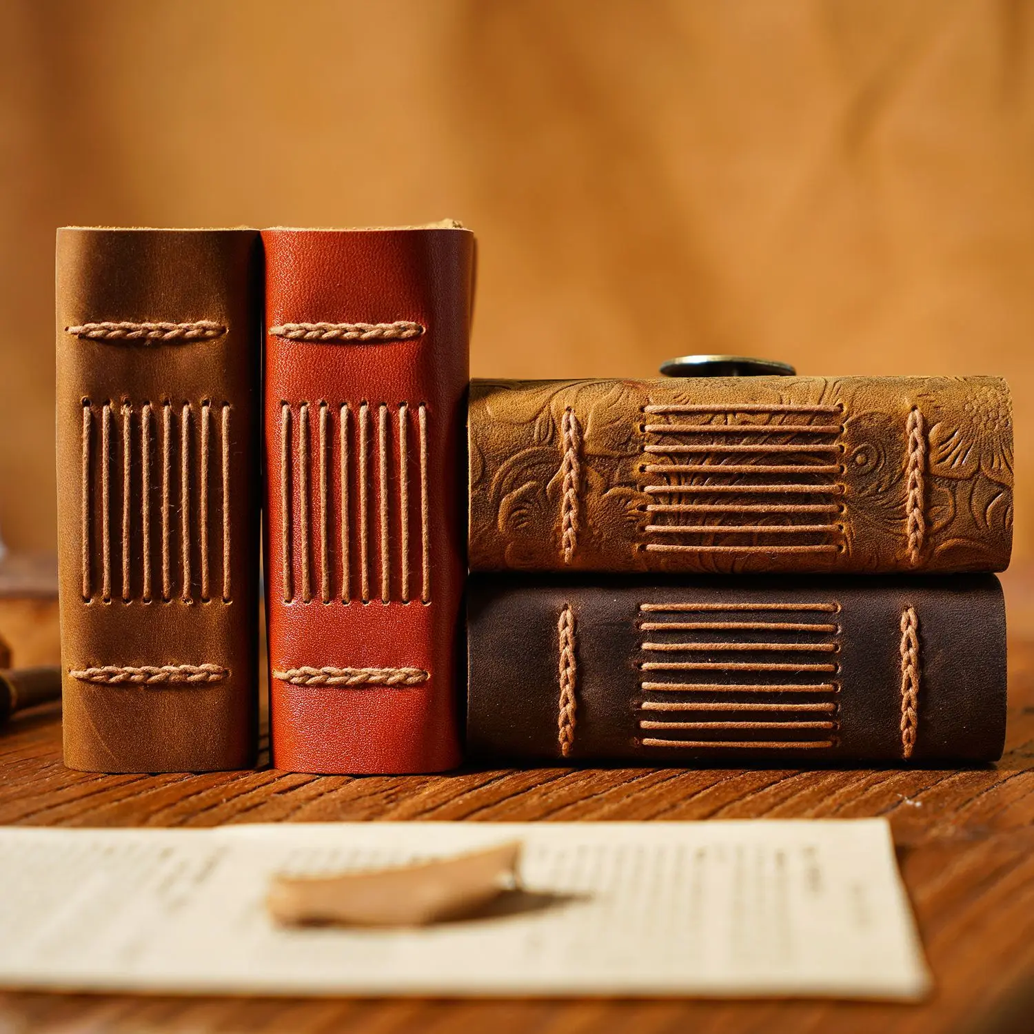 Cowhide Leather Book Genuine Leather Book Handmade Vintage Leather Book
