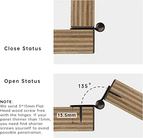 Kitchen Cabinet Inset Door Flush Small Black Iron Hinge 2 Inch 135 Degree Open Furniture Door Steel Metal No Mortise Butt Hinges