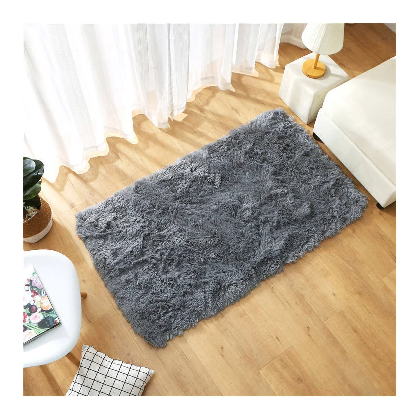 Customized color size PV plush soft shaggy decorative non slip carpets rugs living room bedroom office hotel carpets wholesale