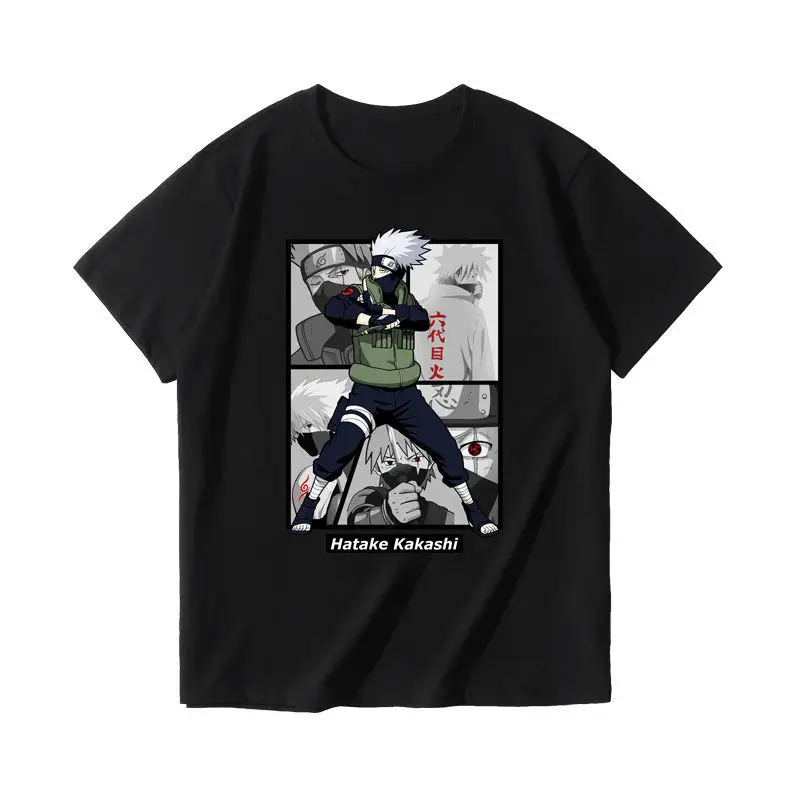 8 style Narutos anime 100% cotton men women black white clothes shirt Uzumaki ninja kakashi sasuke top t-shirt