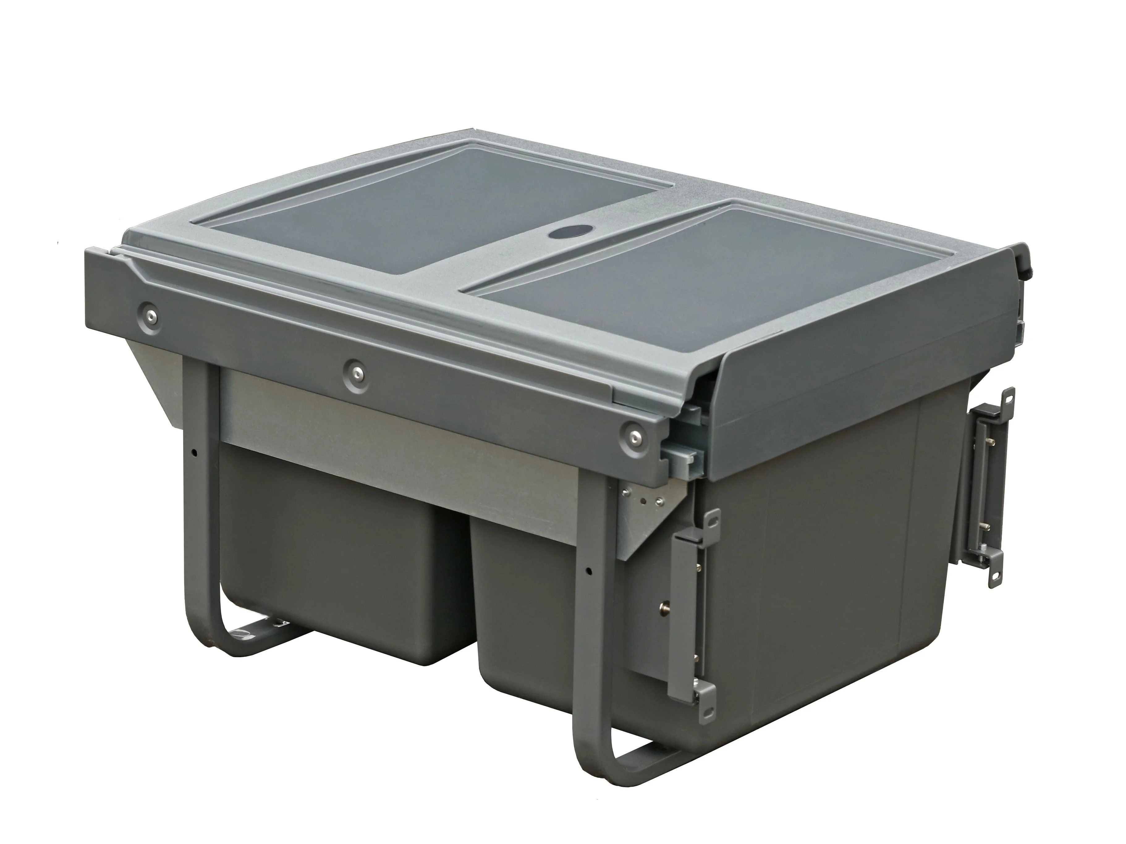 Cabinet Pull out Sorting  waste bin  15L Kitchen Plastic Double Bucket Damping Buffer Garbage Can