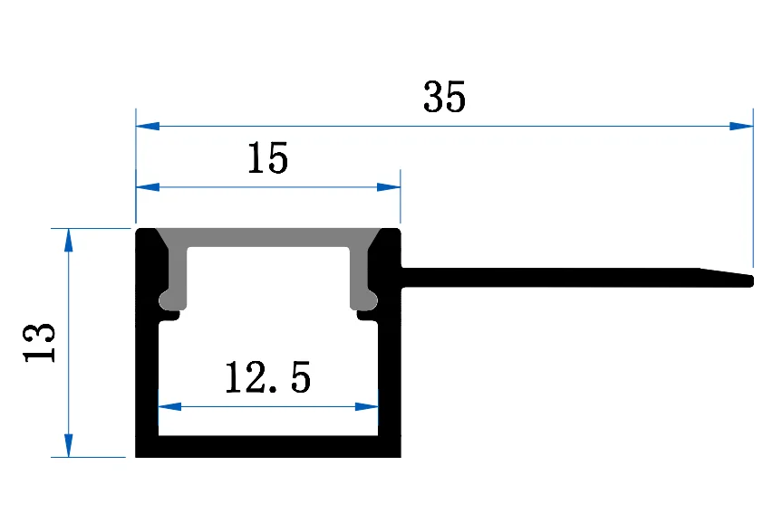 Светодиодная лента алюминиевый U-профиль для штукатурки угловой утопленный линейный светодиодный профиль