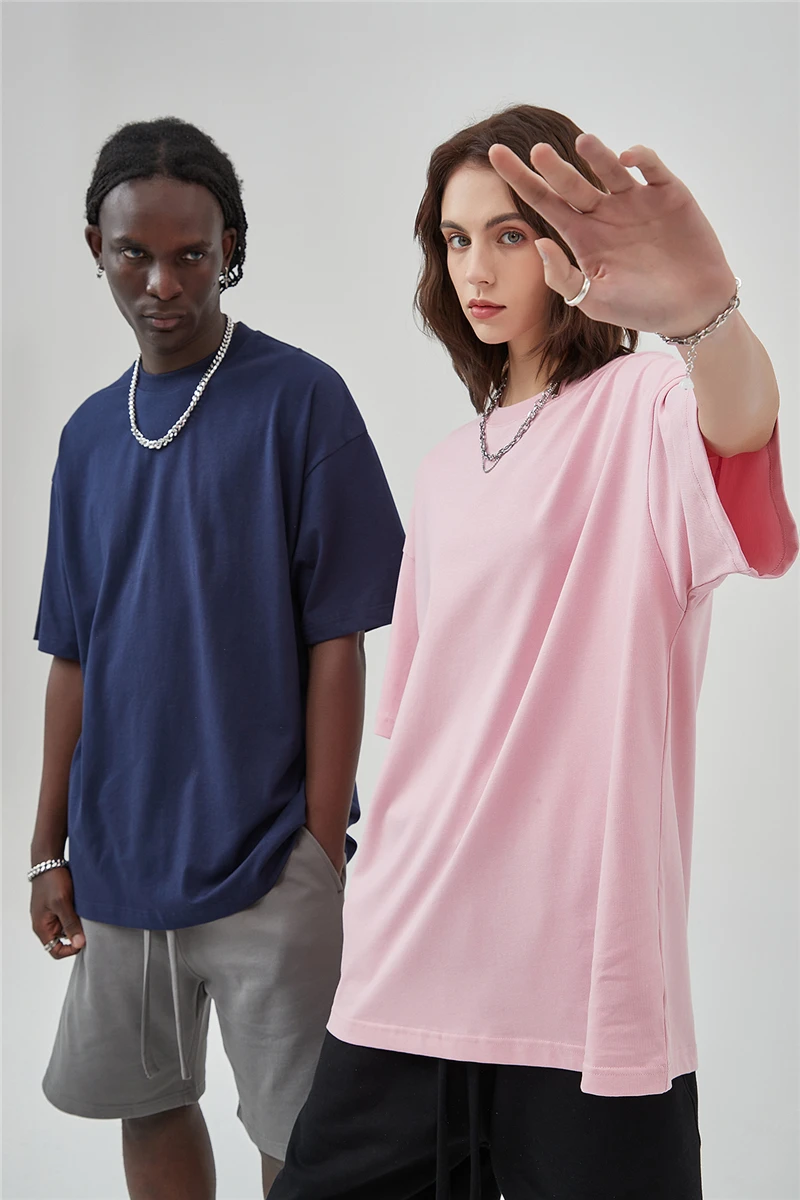 men and woman custom wholesale bulk oversize oversized cotton t-shirt  blank t-shirts man t shirt 2024 New