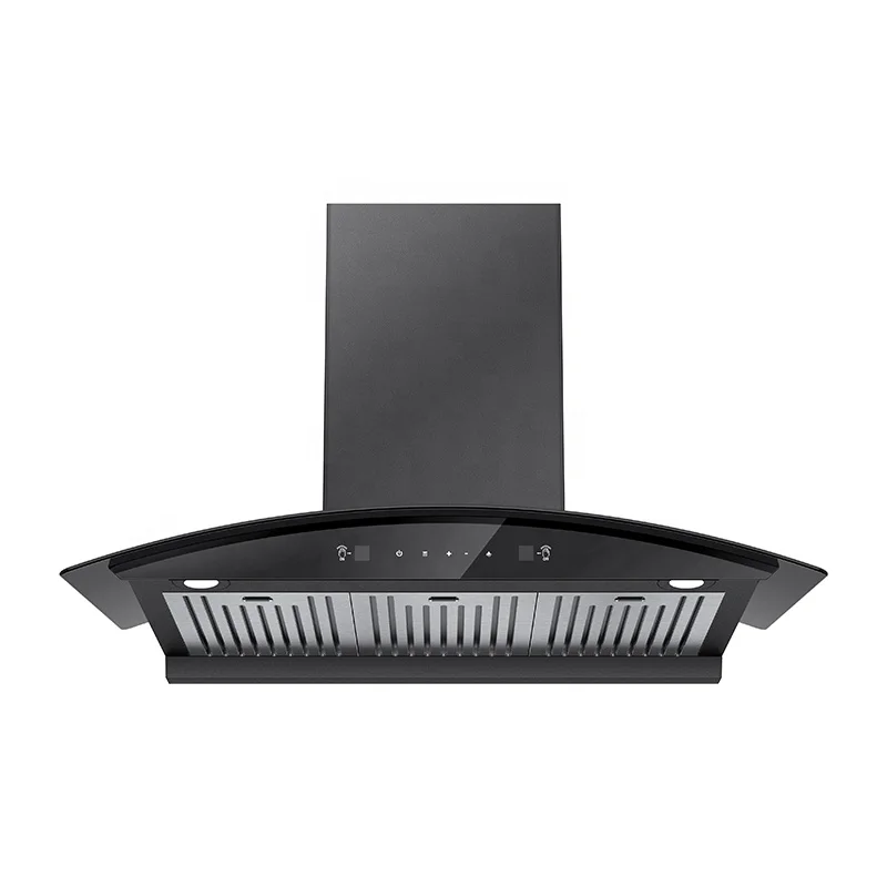 Home Appliance 90cm Household Range Hood Slanted Cooker Hood Kitchen Smoke Extractor Hood Black