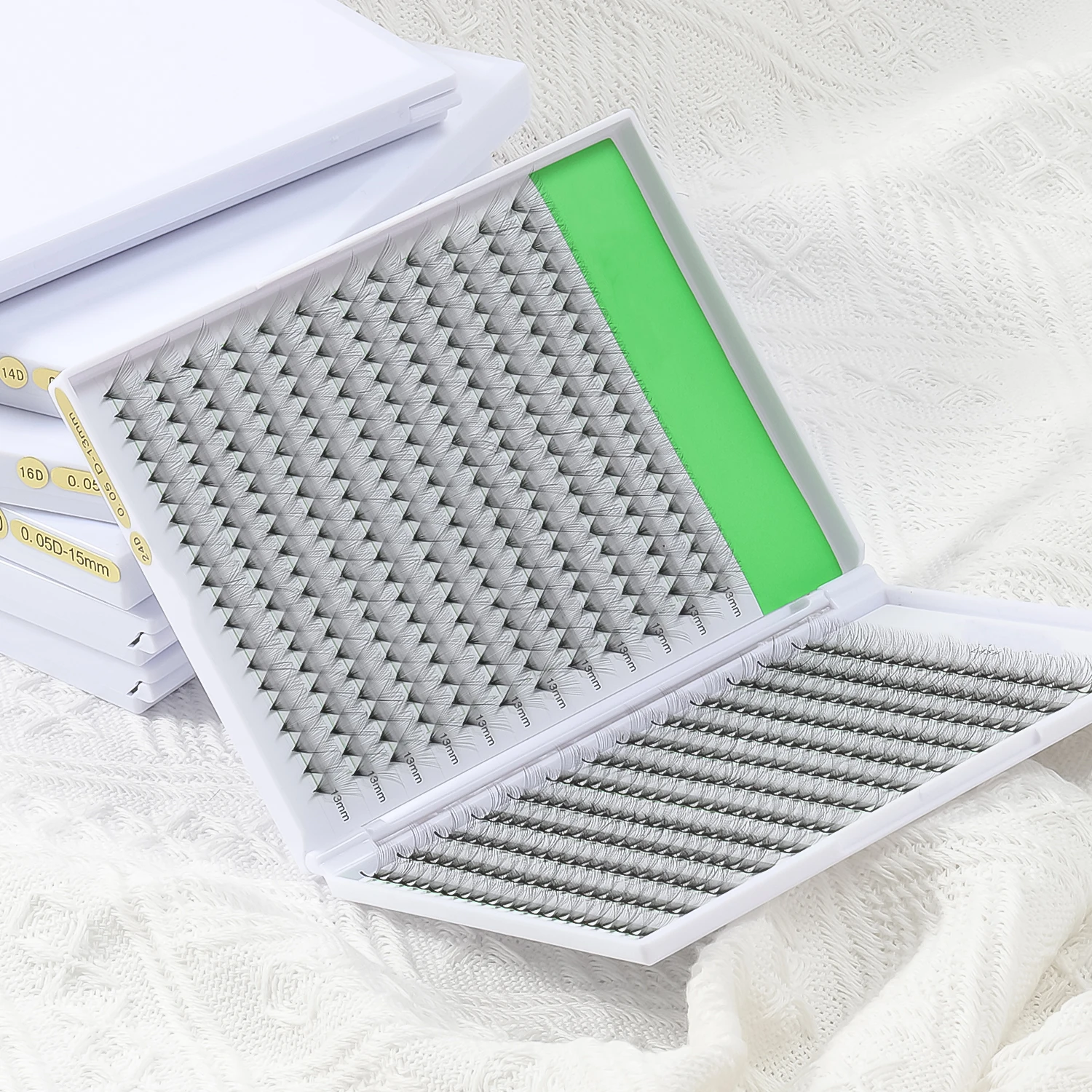 Extension Premade Fans Korean PBT Material Big Trays Lashes Pointy Base Fan Pro Made Fans Mink Natural Long 1 Tray