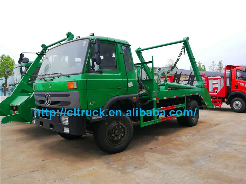Dongfeng cheap price 8cbm 10cbm skip loader waste hydraulic arm garbage truck