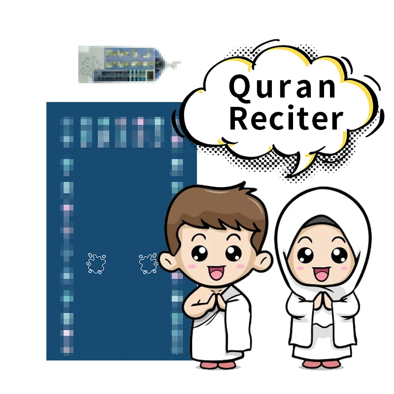 Islamic Gift Custom Design smart Interactive prayer rug Islam Muslim Carpet Kids Prayer Mat Educational Prayer Mat  For Muslim