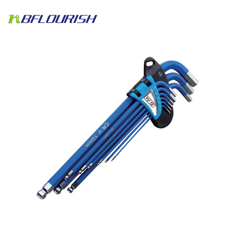 FLOURISH Factory 9PCS extra long arm ball point allen key, hardware item