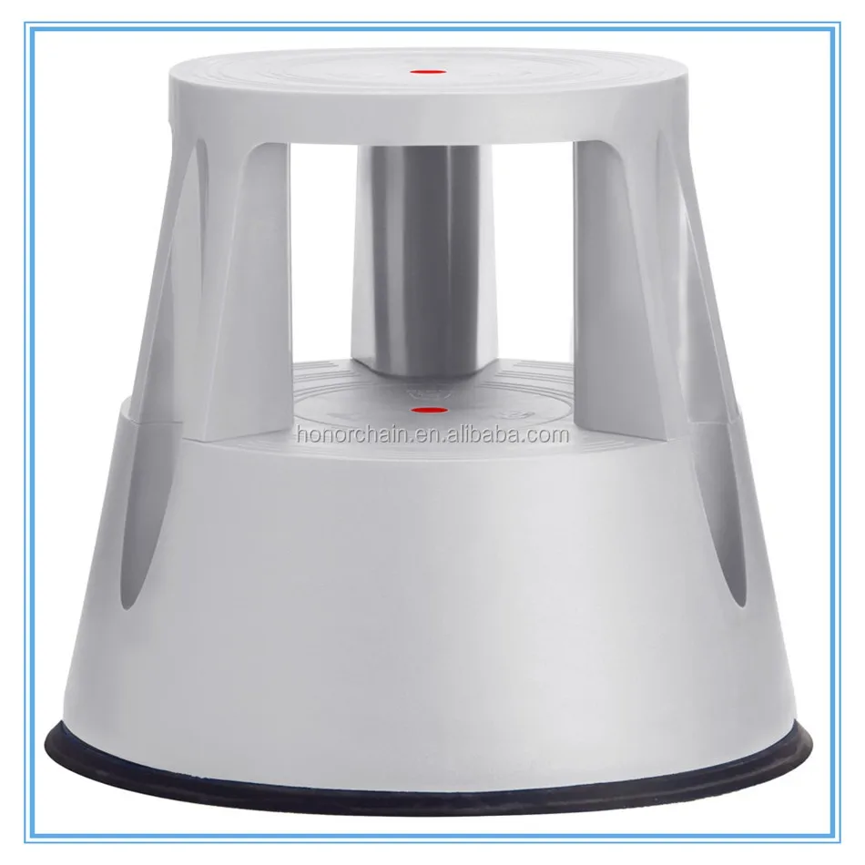 TWINCO Factory hot sale Step Stool TUV GS Certificate  2-Steps Round Rolling Kick plastic Step Stool with wheels