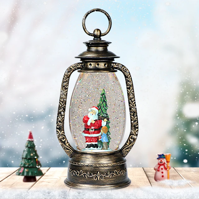 Best Selling Santa Decorative Christmas Led Lantern Water Snow Globe