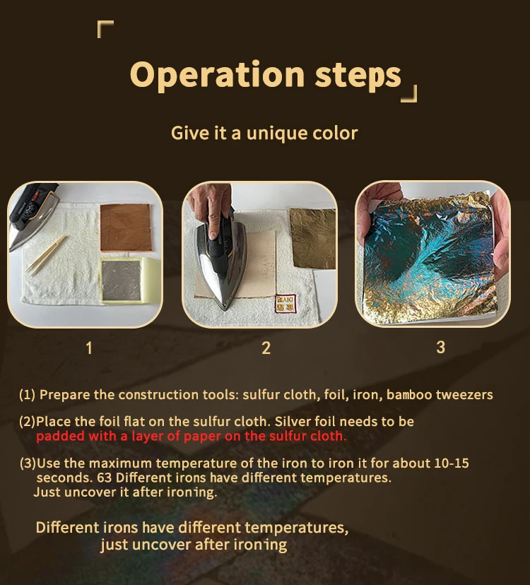 Hot Selling Wholesale Price Diy Handmade Burnt Foil Colorful  Imitation Gold Leaf Sheets For Nails Deco