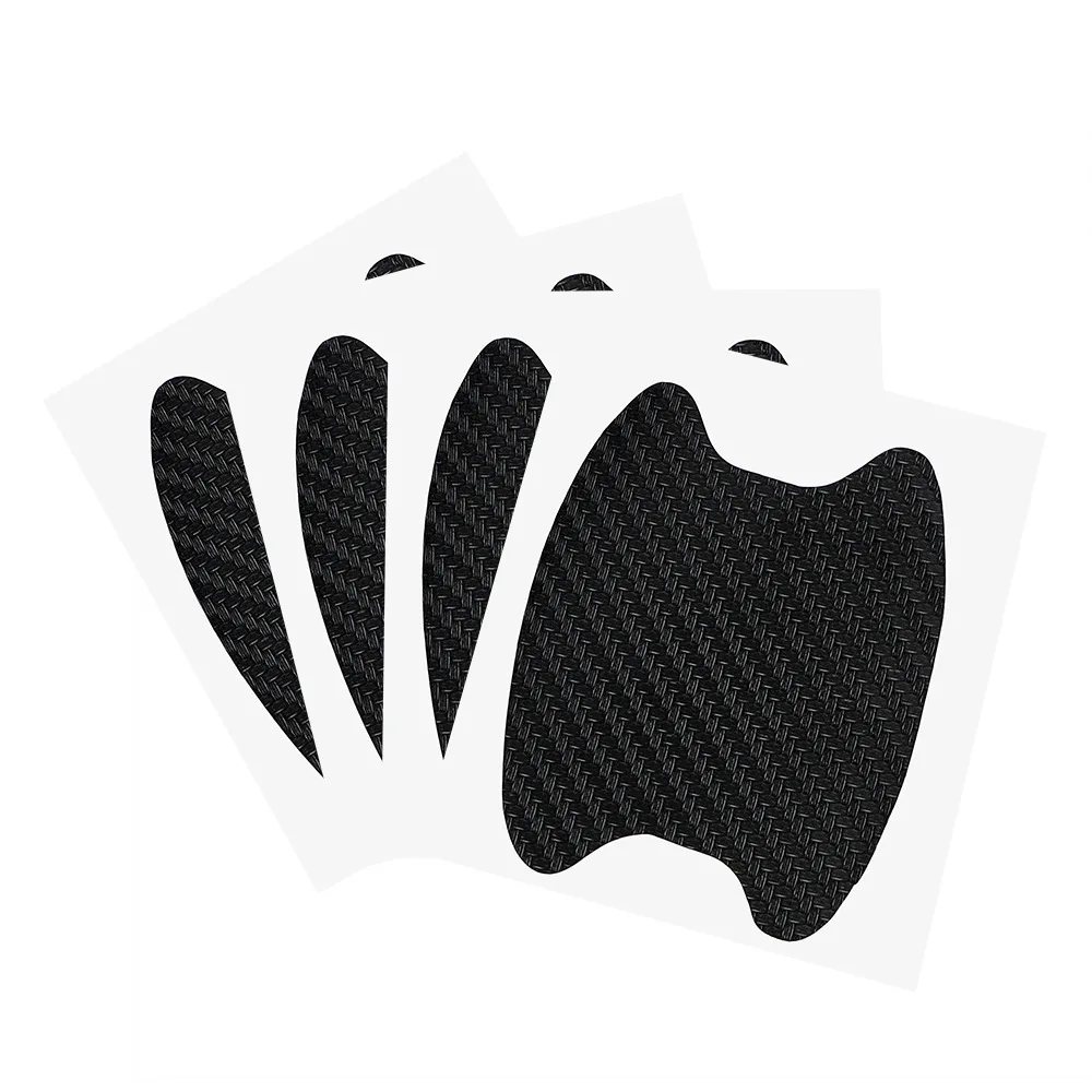 4pcs Universal 3D Carbon Fiber Car Door Handle Paint Scratch Protector Sticker