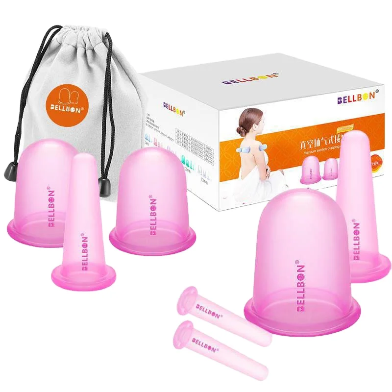 QH-E006A Лидер продаж антивозрастной не токсично 7 шт. силиконовых кейсов вакуумных банок устройства комплект