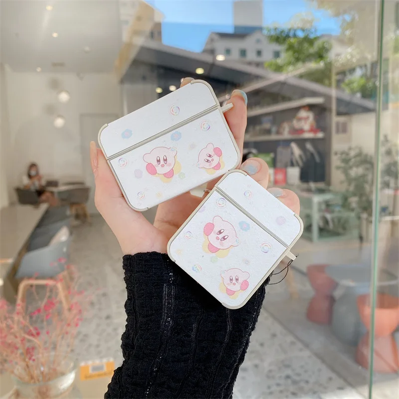 Аксессуары для Airpods 1 2 Pro, чехол, Мультяшные беспроводные наушники Kirby, чехол для Airpod, мягкий кожаный защитный чехол для наушников, сумка для гарнитуры