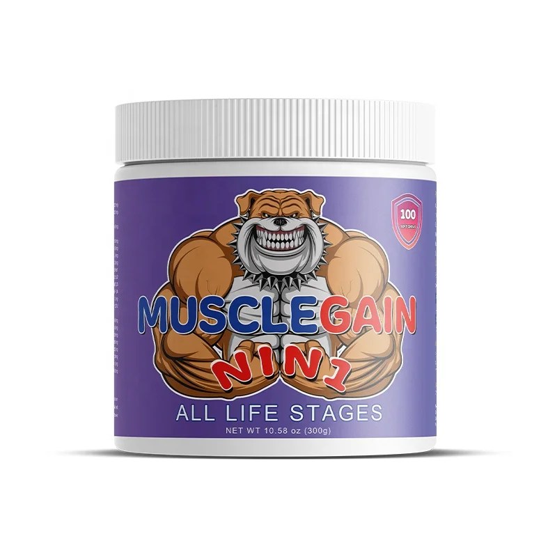 Custom All in One Dog Muscle Bully Gain Supplement Boosts Energy High Whey Protein Dog Health Care Supplement