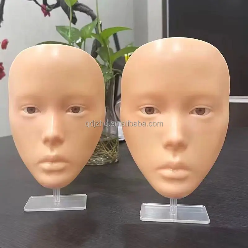 Wholesale Silicone  Eye Makeup Artist Starter Training Eye Shadow Eyebrow Practice  Head Face
