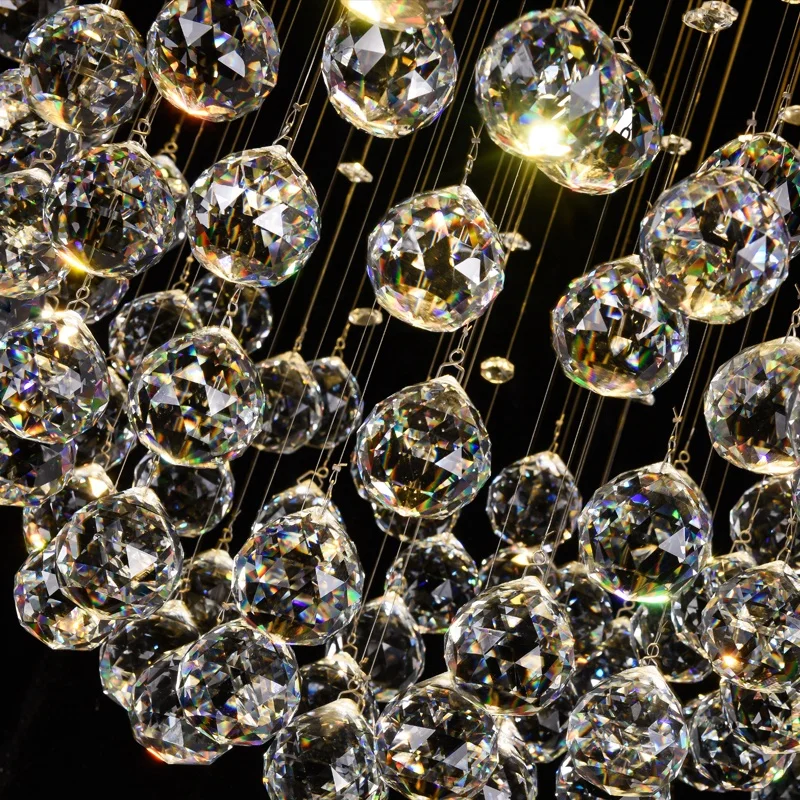  Chandeliers Ceiling Lighting Fixture Hotel Lobby Staircase Led Luxury Living Room K9 Crystal