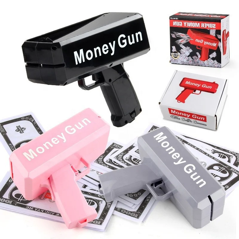 Toy Gun Custom Logo Gold Shooter Gun Money Refill Party Toy Make It Rain Cash Gun Money Machine