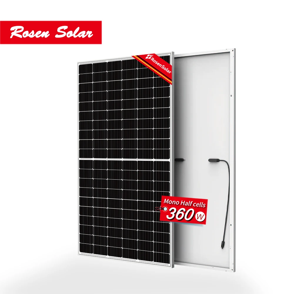  Rosen Solar Alibaba лучший поставщик 120 ячеек полуобрезанные Моно 360 Вт 380 солнечные батареи солнечная