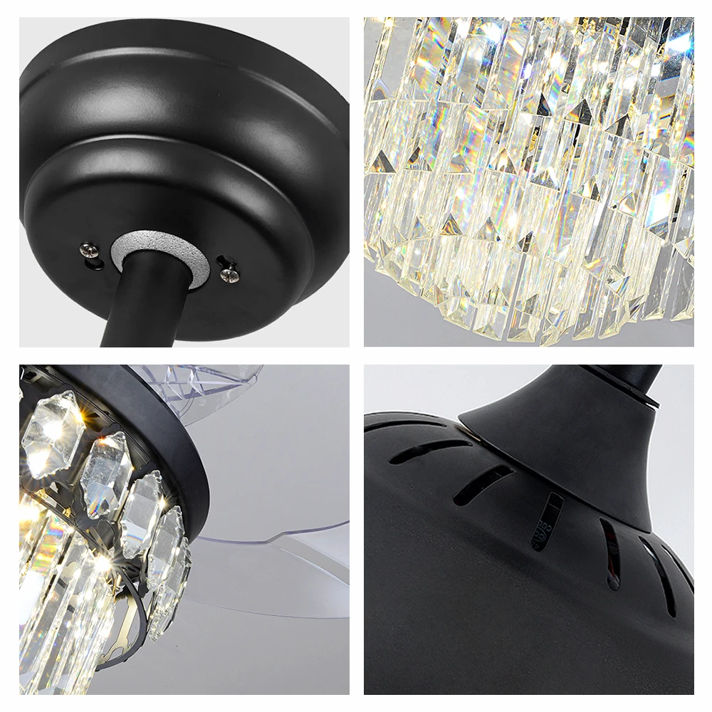 2021 New Product 220V/110V Led Fan 42 Designer Ceiling Fan Light Living Room Retractable chandelier fan With Remote Control