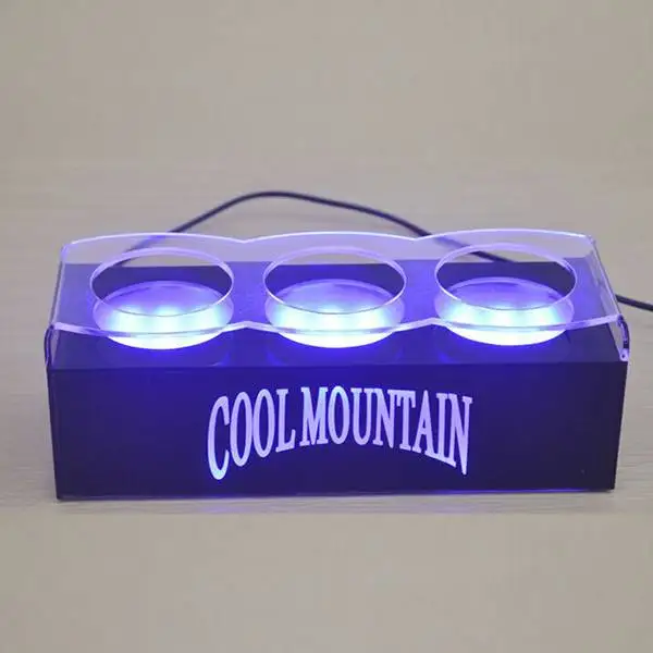 Custom Acrylic POS Retail Illuminated Display Stand with Color Changing LED Lights for Electronics Cosmetic Trade Show