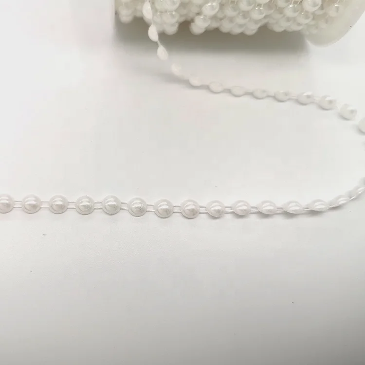 
best sell ivory White 6mm Half ball Pearlized Chain Trims Cup Chain Wedding Cake Decoration 