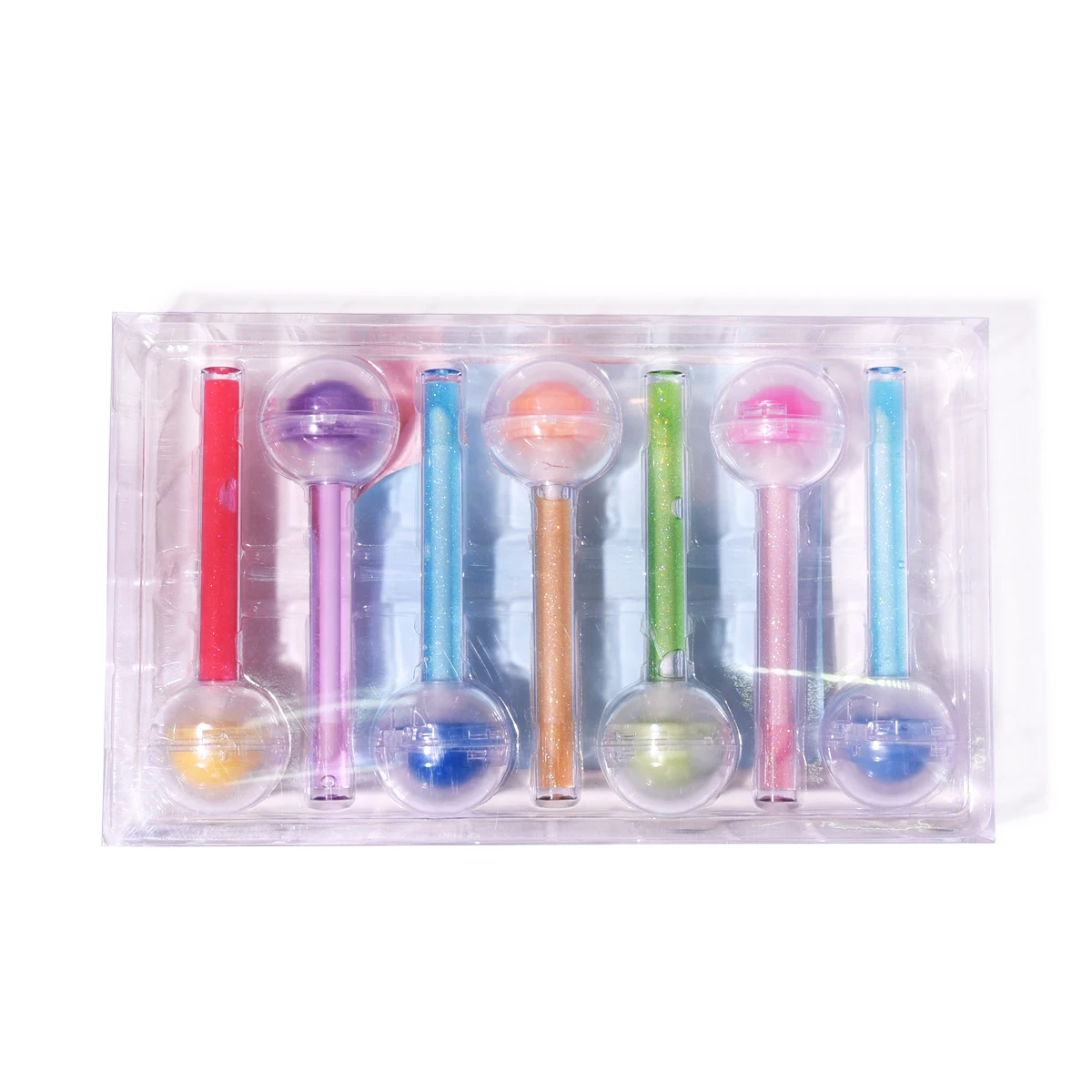 Private Label Clear Custom Fruit Glitter Make up Wholesale Kids Lip Oil Set Lollipop Lip Balm Vegan Lip Gloss
