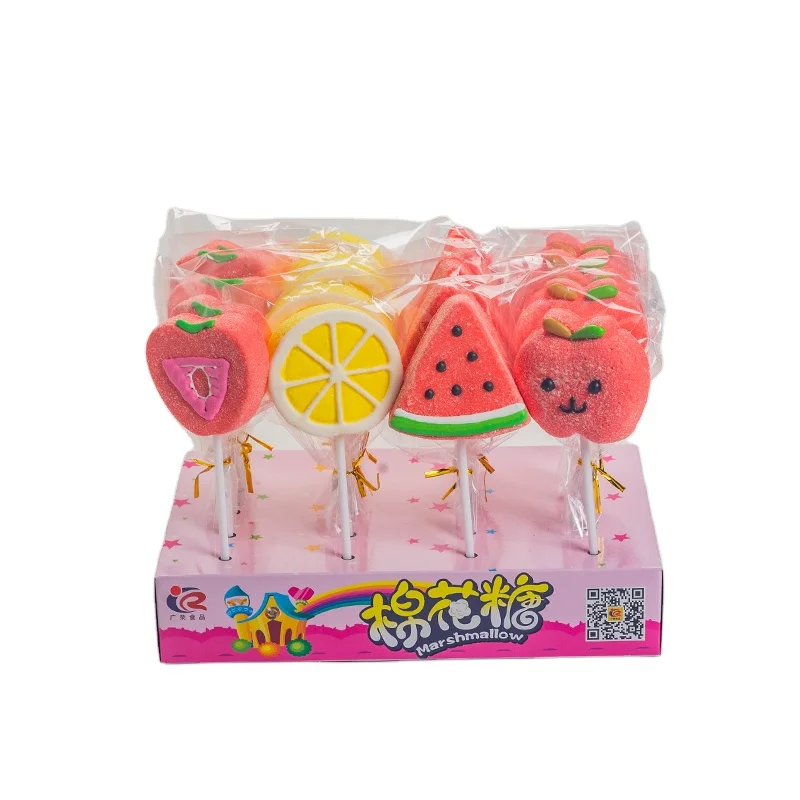 soft decorating friuit series marshmallow  candy halal sweets lollipop