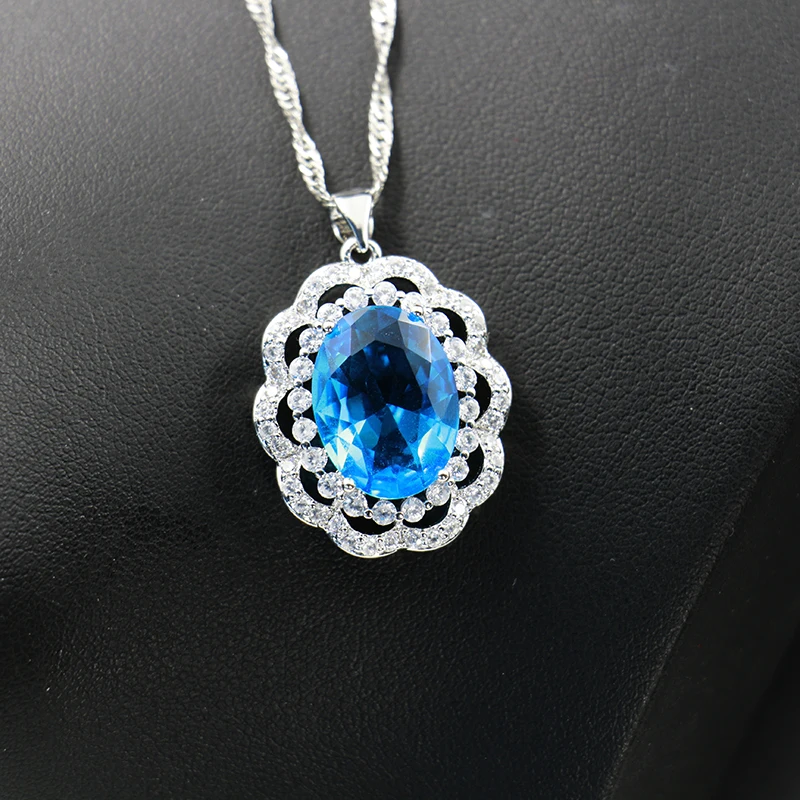 Модные ювелирные изделия свадебный комплект ювелирных изделий 925 стерлингового серебра подарок обручальное кольцо из циркона камень