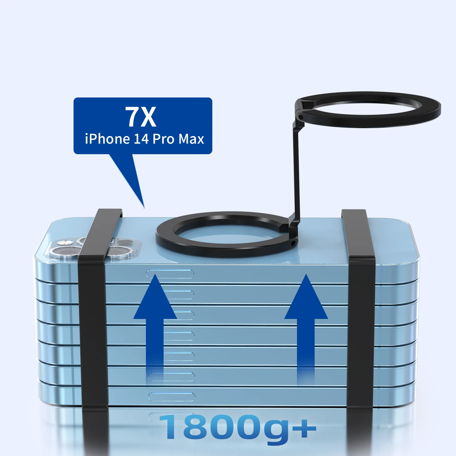 Customized Logo Magsaf Gym 360 Degree Rotation Magnetic Flexible Double Magnet Phone Holder