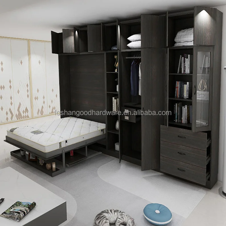 High quality wooden folding wall bed Murphy wall bed Murphy bed with desk