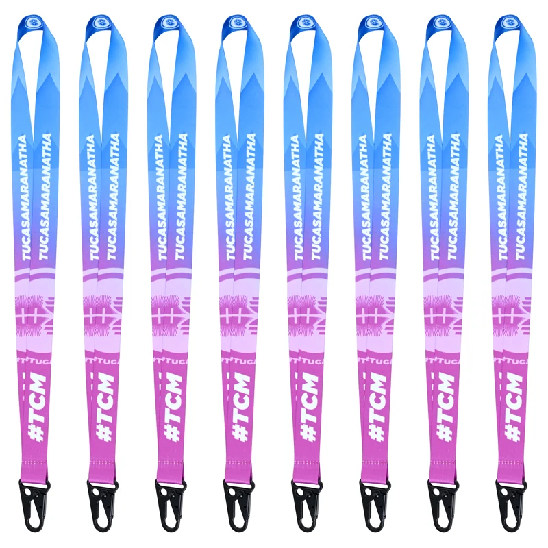 Hot Selling Custom Polyester Eagle Hook Lanyard Sublimation Logo Printed Strap Keychain Lanyard