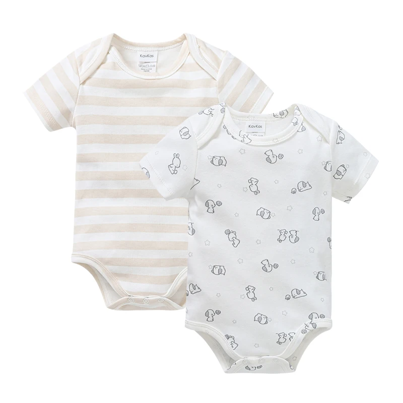 2 Pcs Pack Baby Romper Clothes Boys Cotton Bodysuit Summer Clothing 0-3 Moths Girls Newborn Jumpsuit Set