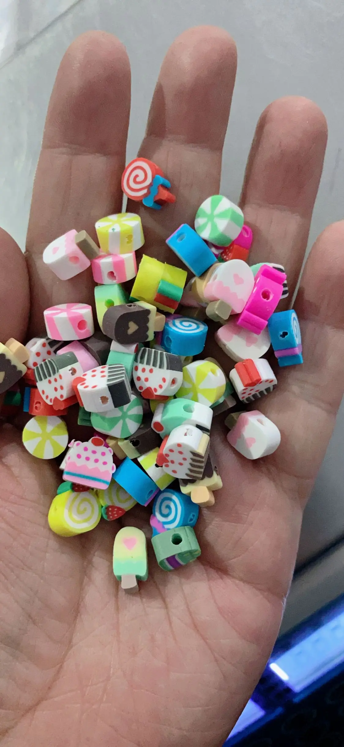 
12mm Handmade Polymer Clay Lollipop Bead For DIY Necklace Bracelet Hair Ornament Jewelry Making 